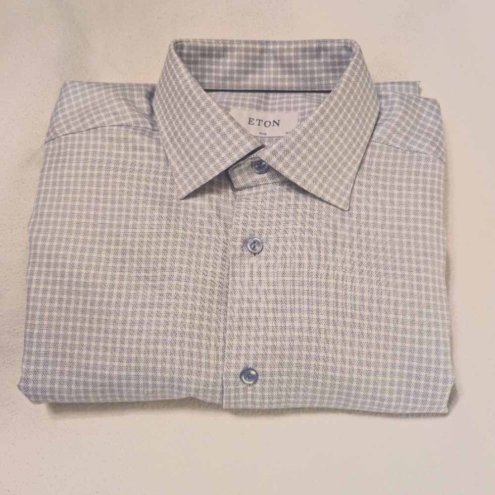 Eton Blue Checkered Shirt
